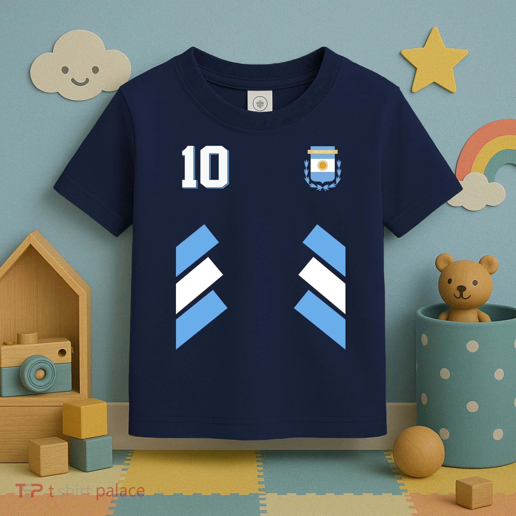 Retro 10 Argentina Jersey Argentinian Soccer Flag Toddler T-Shirt