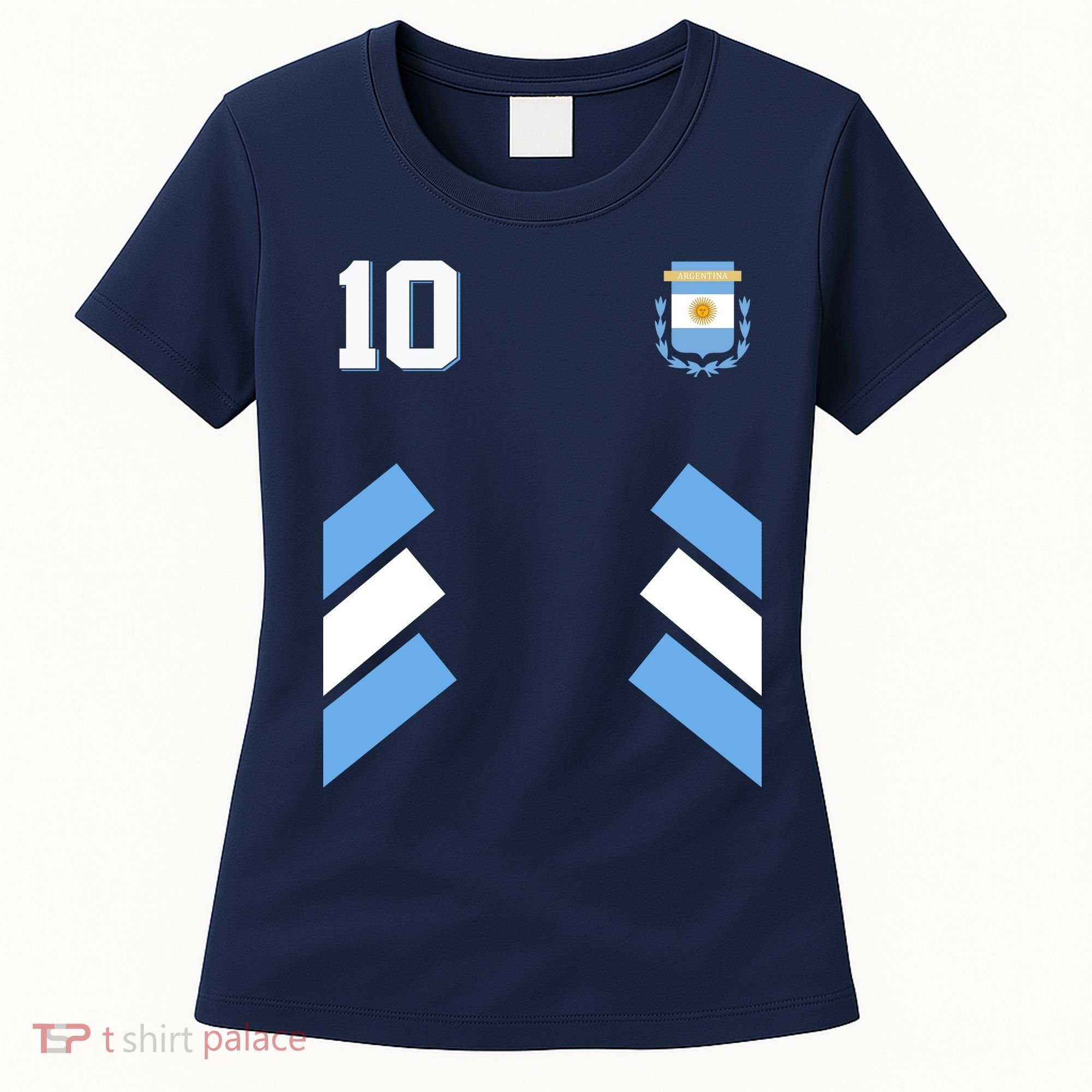 Retro 10 Argentina Jersey Argentinian Soccer Flag Women's T-Shirt