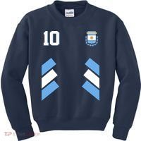 Retro 10 Argentina Jersey Argentinian Soccer Flag Kids Sweatshirt thumb 0