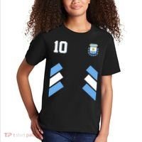 Retro 10 Argentina Jersey Argentinian Soccer Flag Kids T-Shirt thumb 2