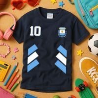 Retro 10 Argentina Jersey Argentinian Soccer Flag Kids T-Shirt thumb 3