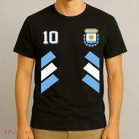 Retro 10 Argentina Football Argentinian Soccer Argentina Flag T-Shirt thumb 3