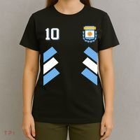 Retro 10 Argentina Football Argentinian Soccer Argentina Flag T-Shirt thumb 4