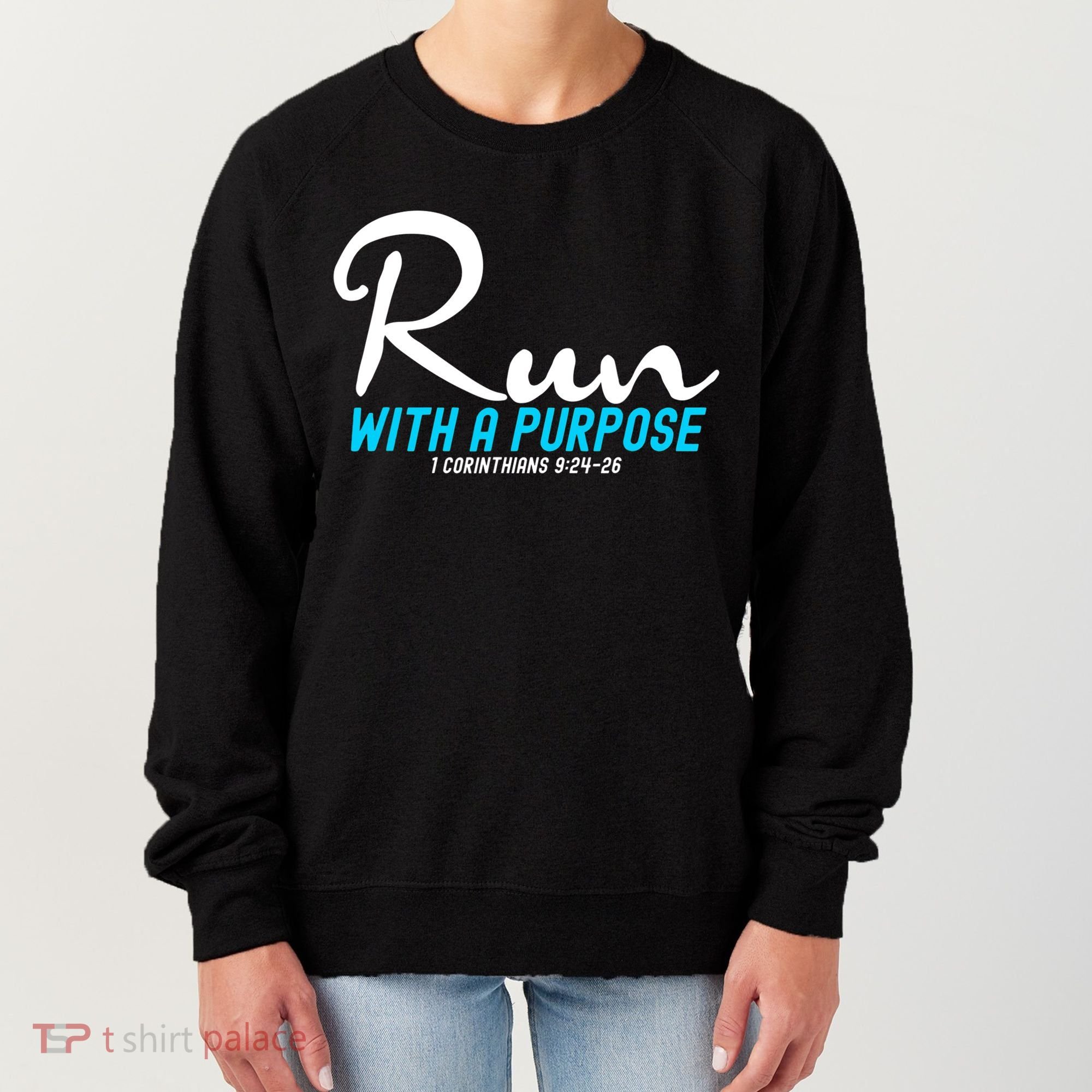 Retro 1 Corinthians 924 26 Run With A Purpose Women's Sweatshirt