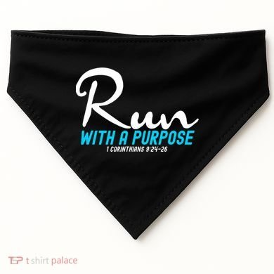 Retro 1 Corinthians 924 26 Run With A Purpose USA-Made Doggie Bandana
