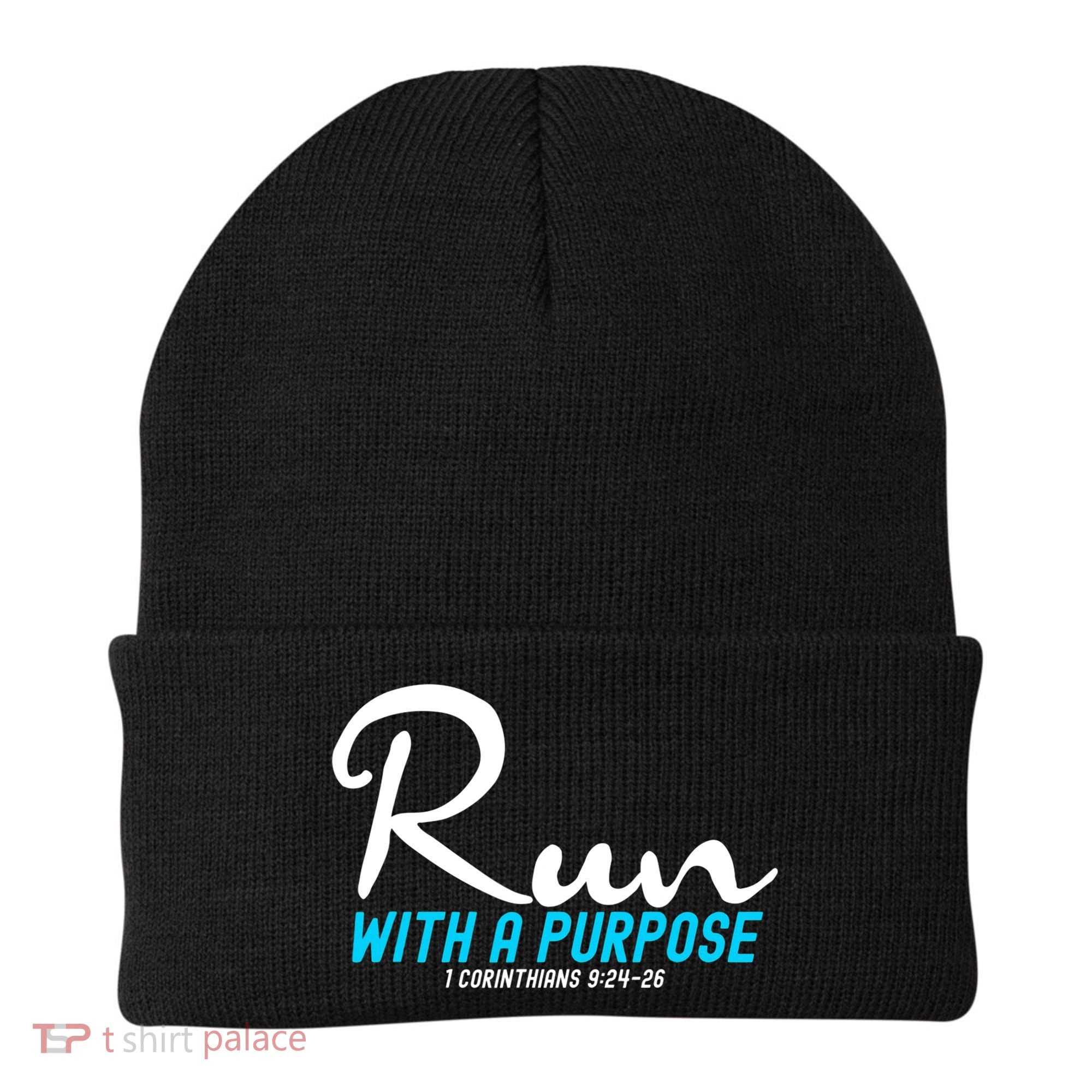 Retro 1 Corinthians 924 26 Run With A Purpose Beanie