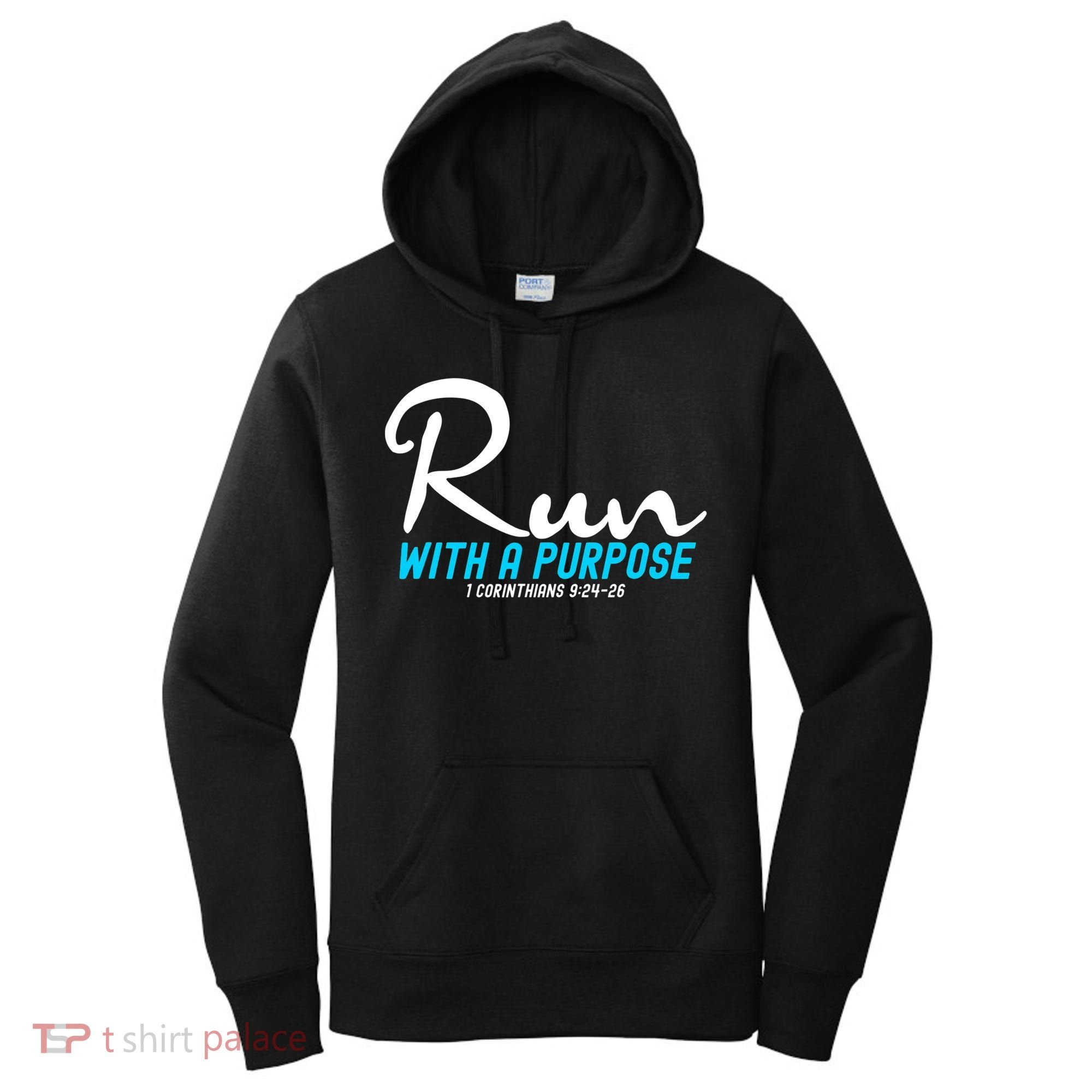 Retro 1 Corinthians 924 26 Run With A Purpose Women's Hoodie