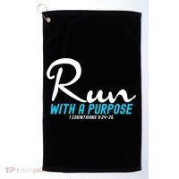 Retro 1 Corinthians 924 26 Run With A Purpose Golf Towel thumb 0