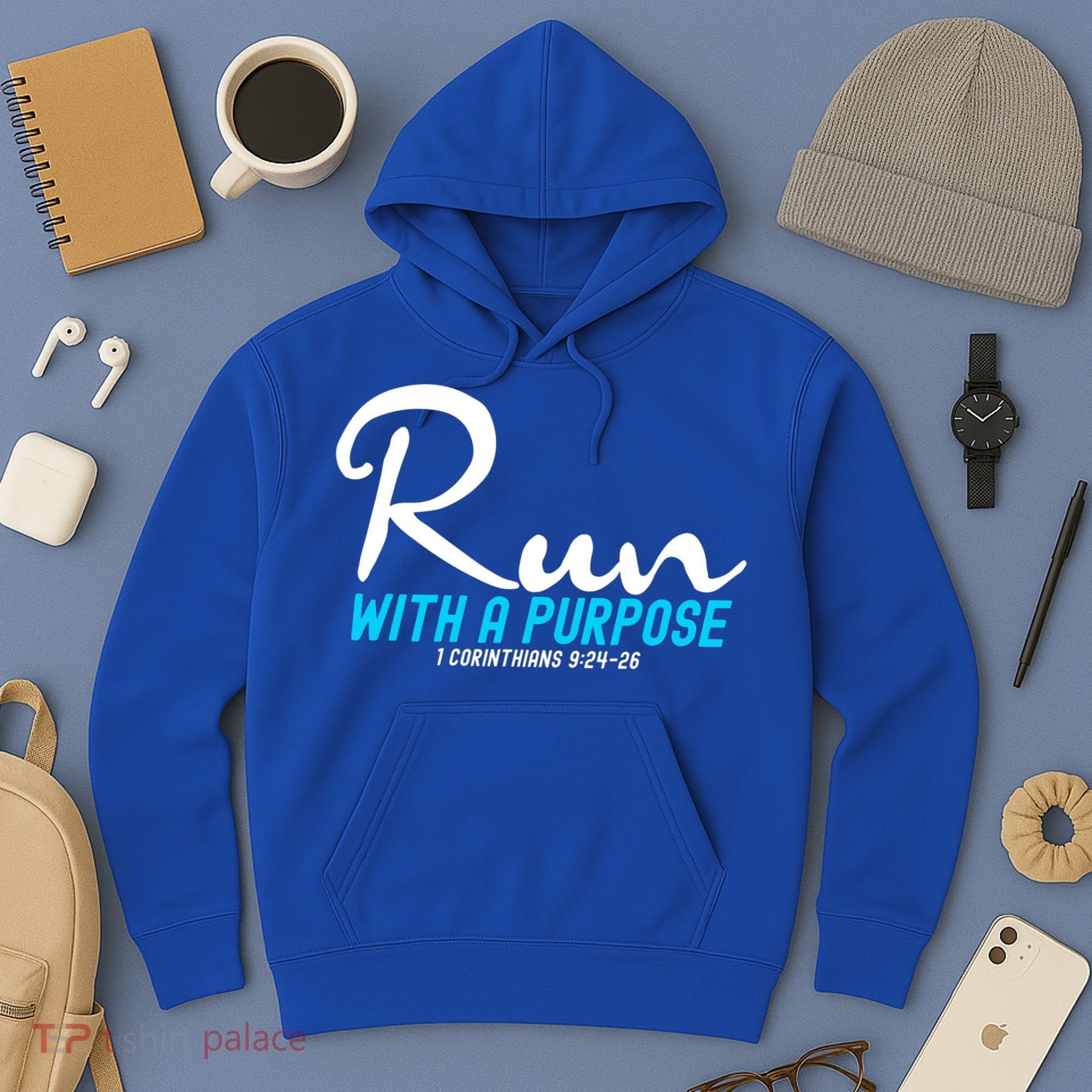 Retro 1 Corinthians 924 26 Run With A Purpose Hoodie