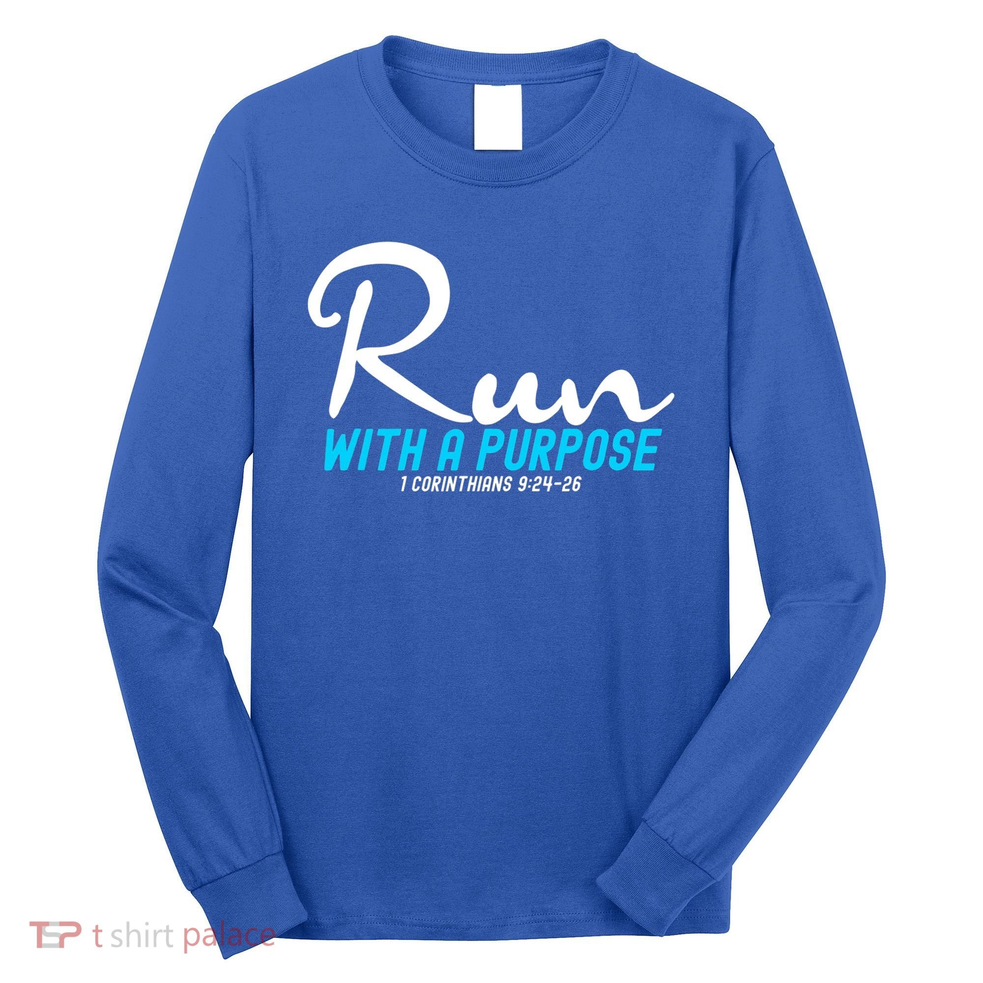 Retro 1 Corinthians 924 26 Run With A Purpose Long Sleeve Shirt