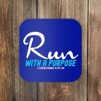 Retro 1 Corinthians 924 26 Run With A Purpose Coaster thumb 0