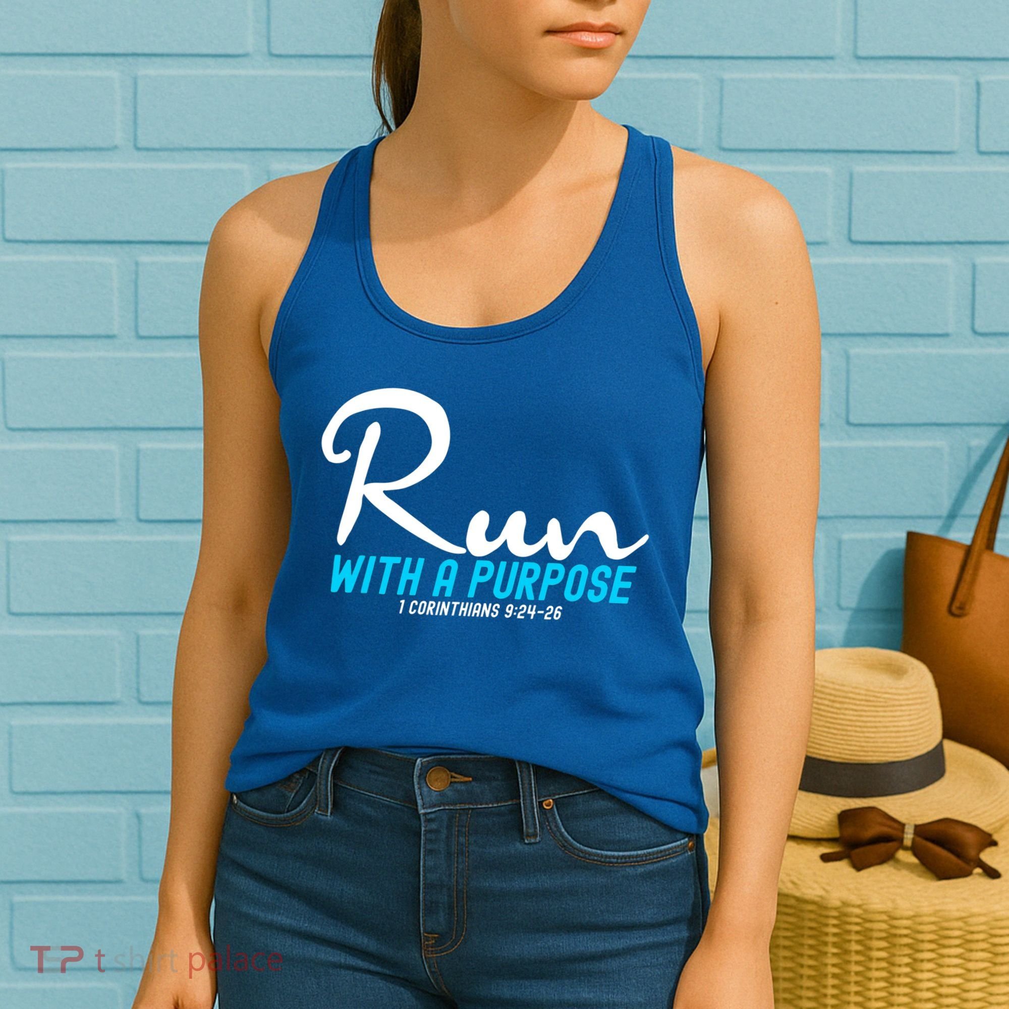 Retro 1 Corinthians 924 26 Run With A Purpose Women's Tank Top