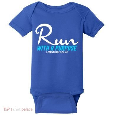 Retro 1 Corinthians 924 26 Run With A Purpose Baby Bodysuit