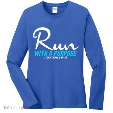 Retro 1 Corinthians 924 26 Run With A Purpose Women's Long Sleeve Shirt