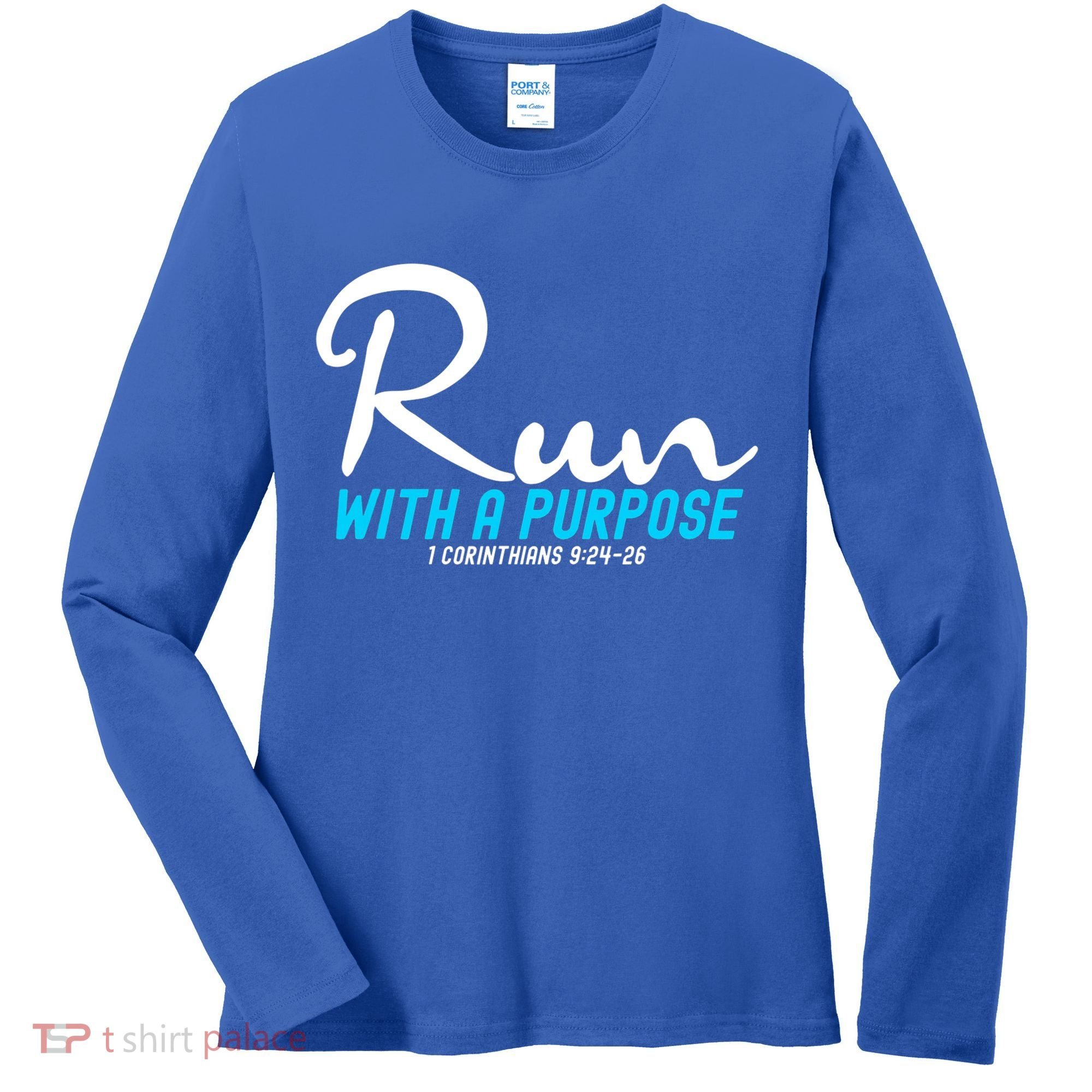 Retro 1 Corinthians 924 26 Run With A Purpose Women's Long Sleeve Shirt