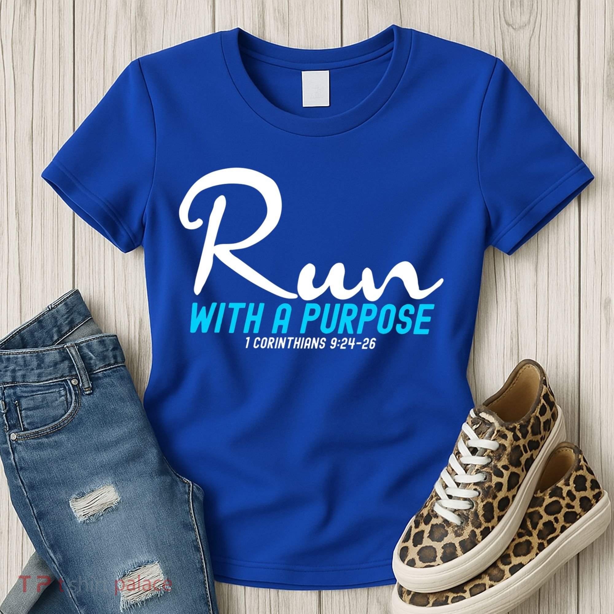 Retro 1 Corinthians 924 26 Run With A Purpose Women's T-Shirt