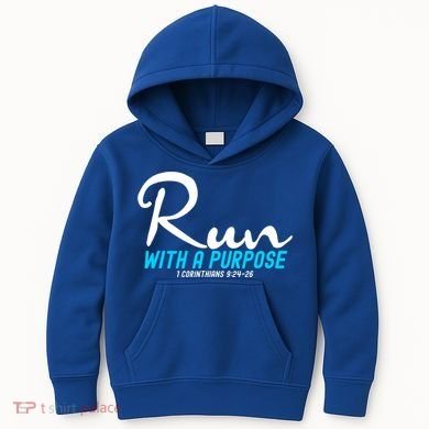 Retro 1 Corinthians 924 26 Run With A Purpose Kids Hoodie