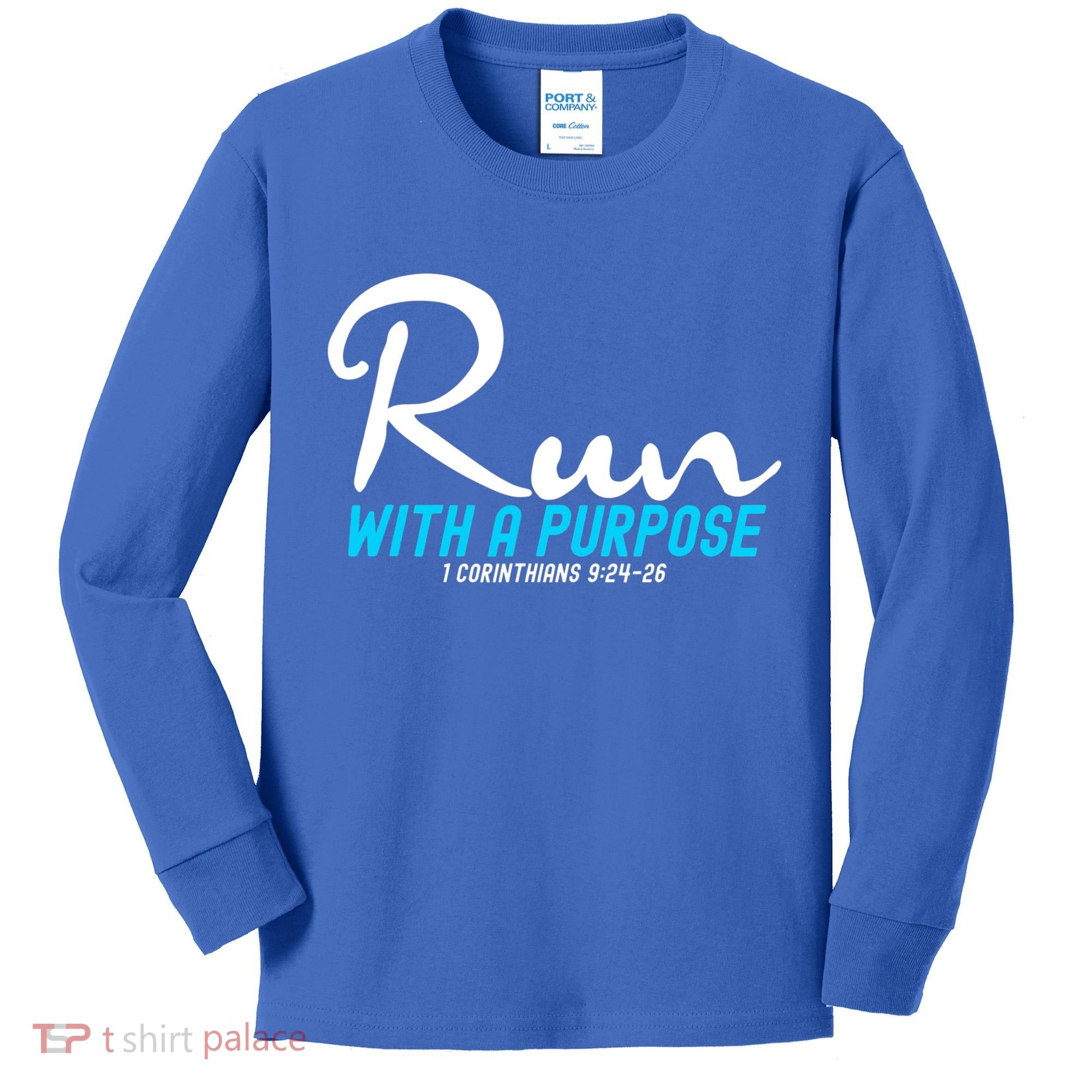 Retro 1 Corinthians 924 26 Run With A Purpose Kids Long Sleeve Shirt
