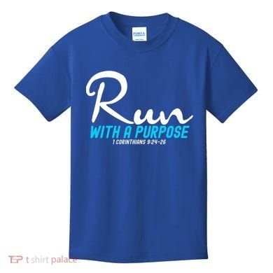 Retro 1 Corinthians 924 26 Run With A Purpose Kids T-Shirt