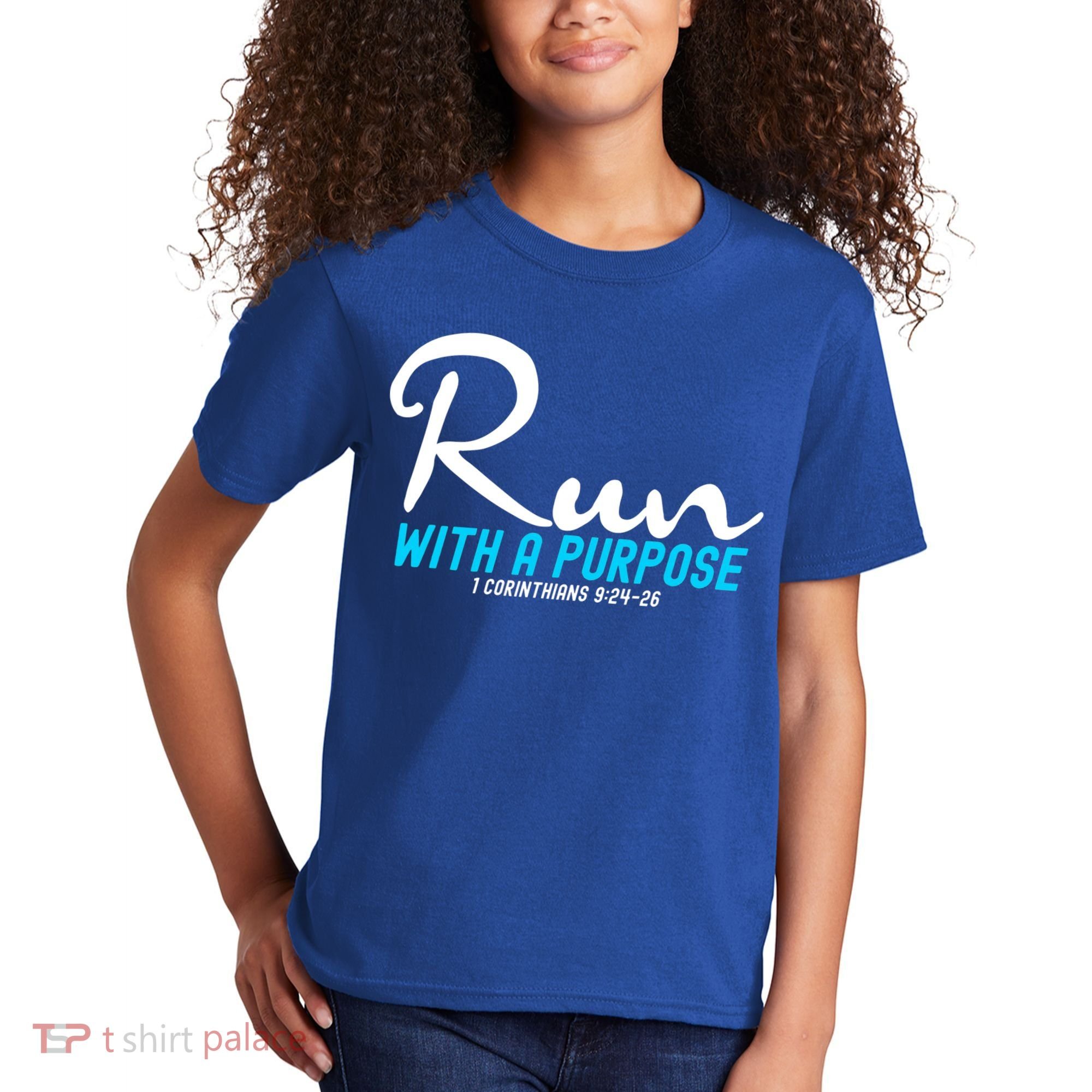 Retro 1 Corinthians 924 26 Run With A Purpose Kids T-Shirt