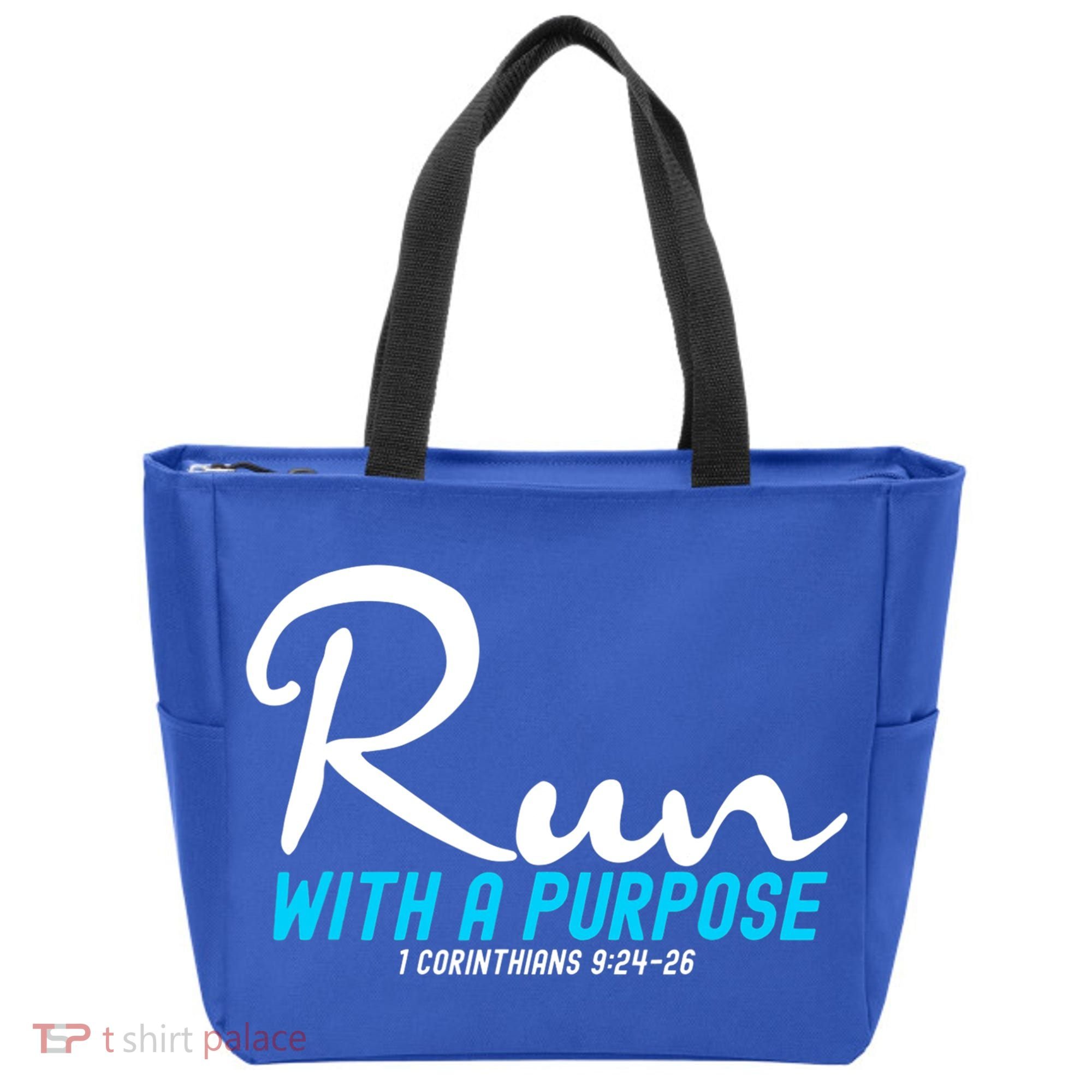 Retro 1 Corinthians 924 26 Run With A Purpose Tote Bag