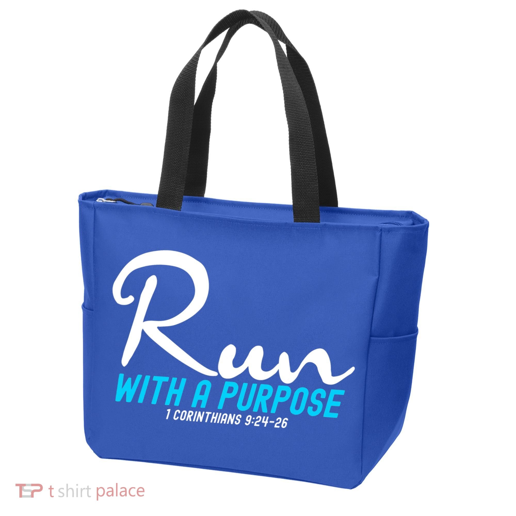 Retro 1 Corinthians 924 26 Run With A Purpose Tote Bag