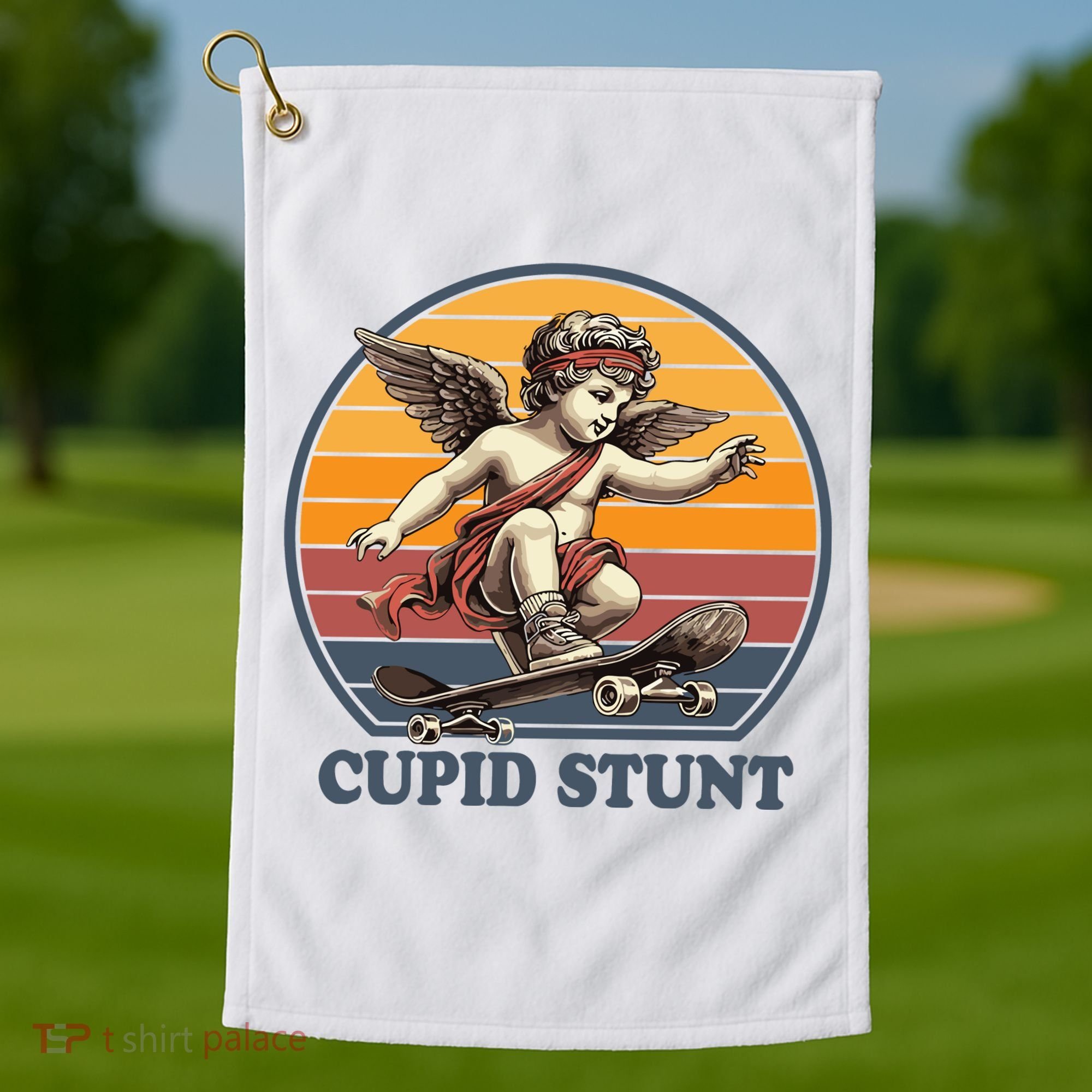 Retro 1970S Cupid Stunt Golf Towel