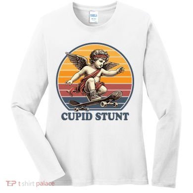 Retro 1970S Cupid Stunt Women's Long Sleeve Shirt