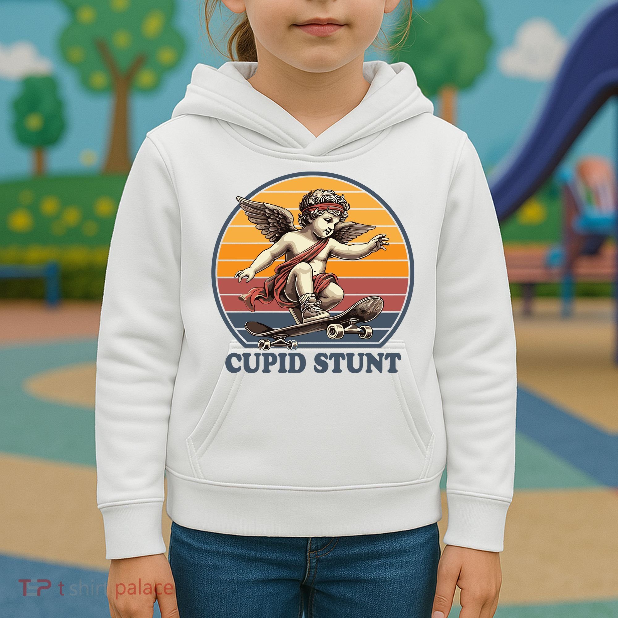 Retro 1970S Cupid Stunt Kids Hoodie