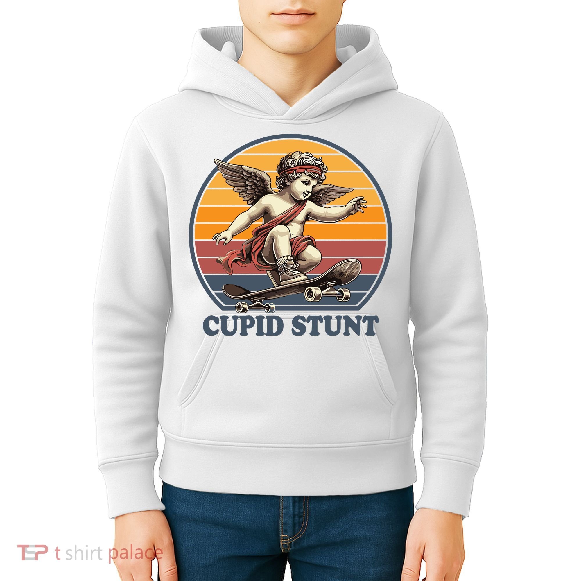 Retro 1970S Cupid Stunt Kids Hoodie