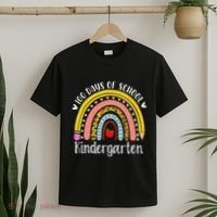 Rainbow 100 Days Of Kindergarten School Teacher Smarter T-Shirt thumb 2