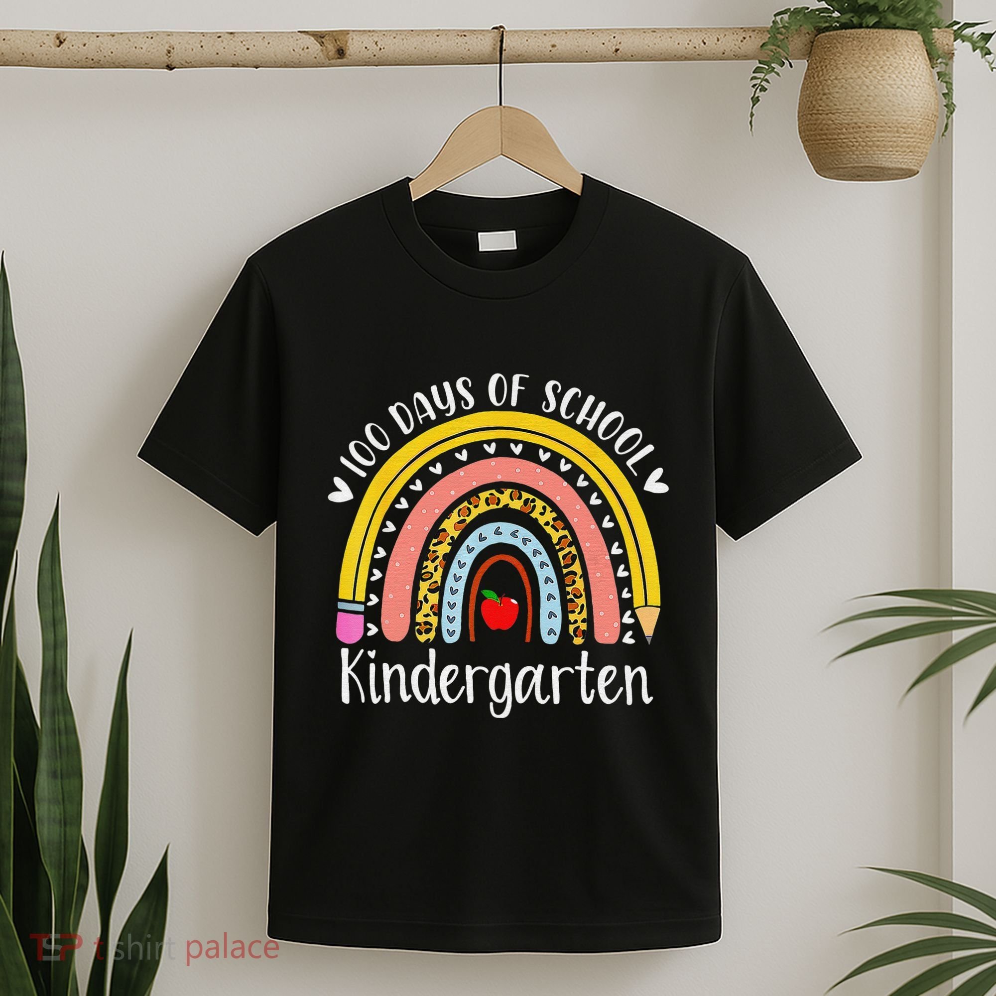 Rainbow 100 Days Of Kindergarten School Teacher Smarter T-Shirt