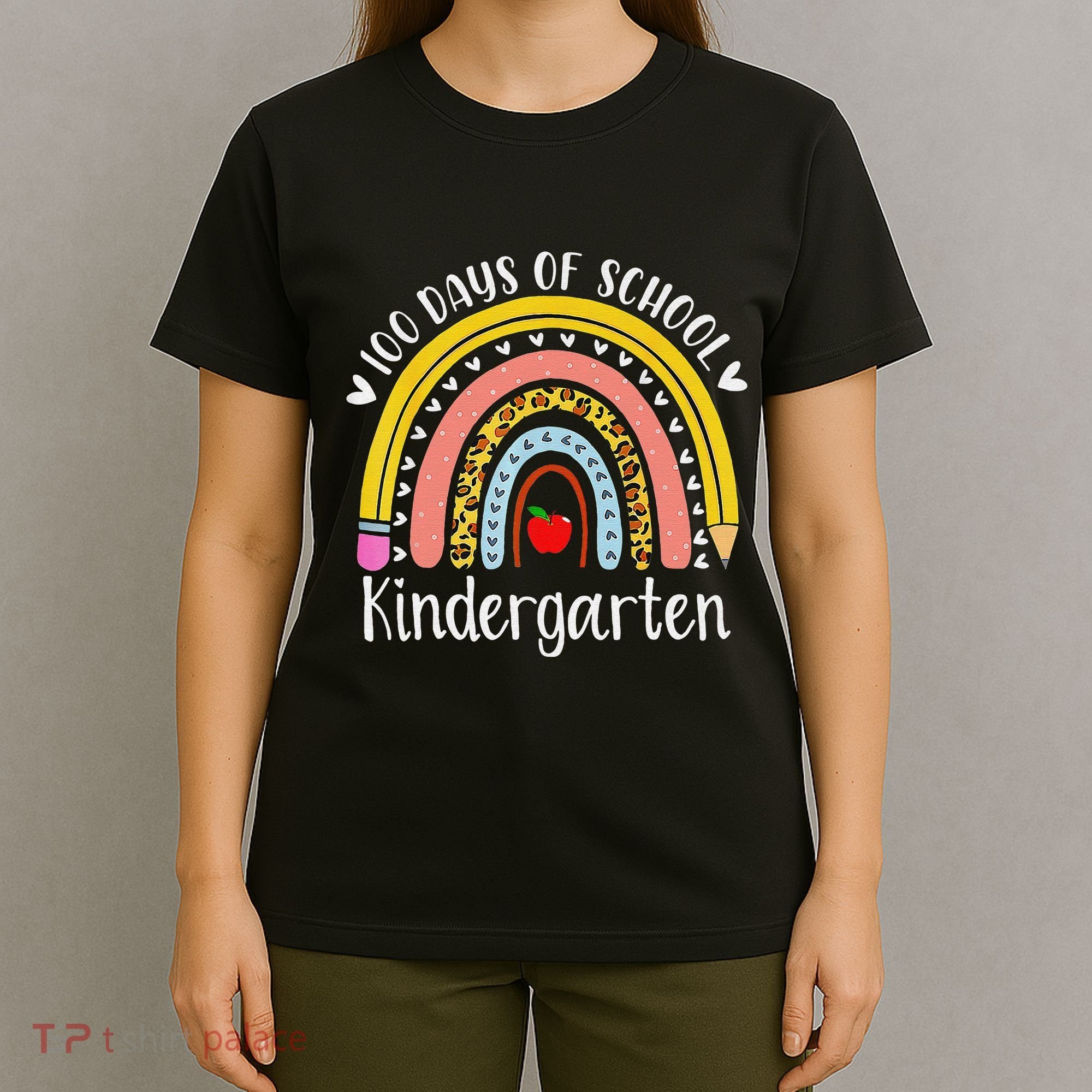Rainbow 100 Days Of Kindergarten School Teacher Smarter T-Shirt
