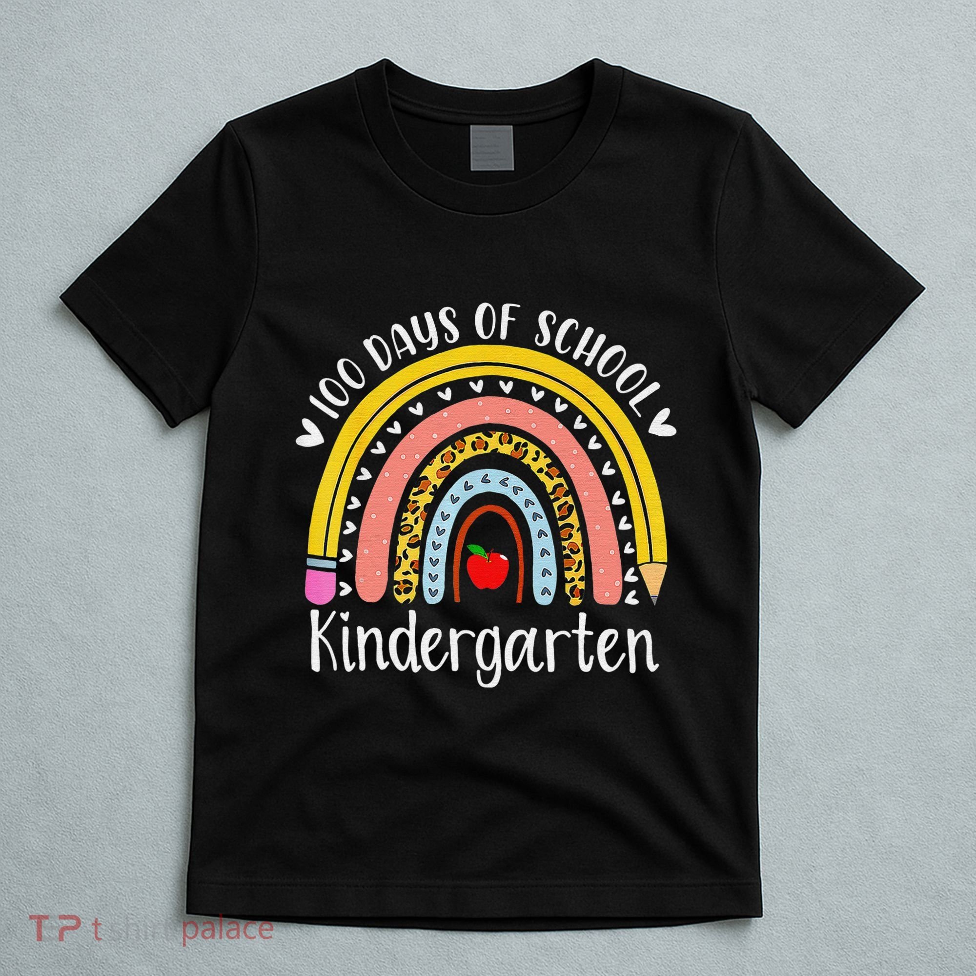Rainbow 100 Days Of Kindergarten School Teacher Smarter T-Shirt