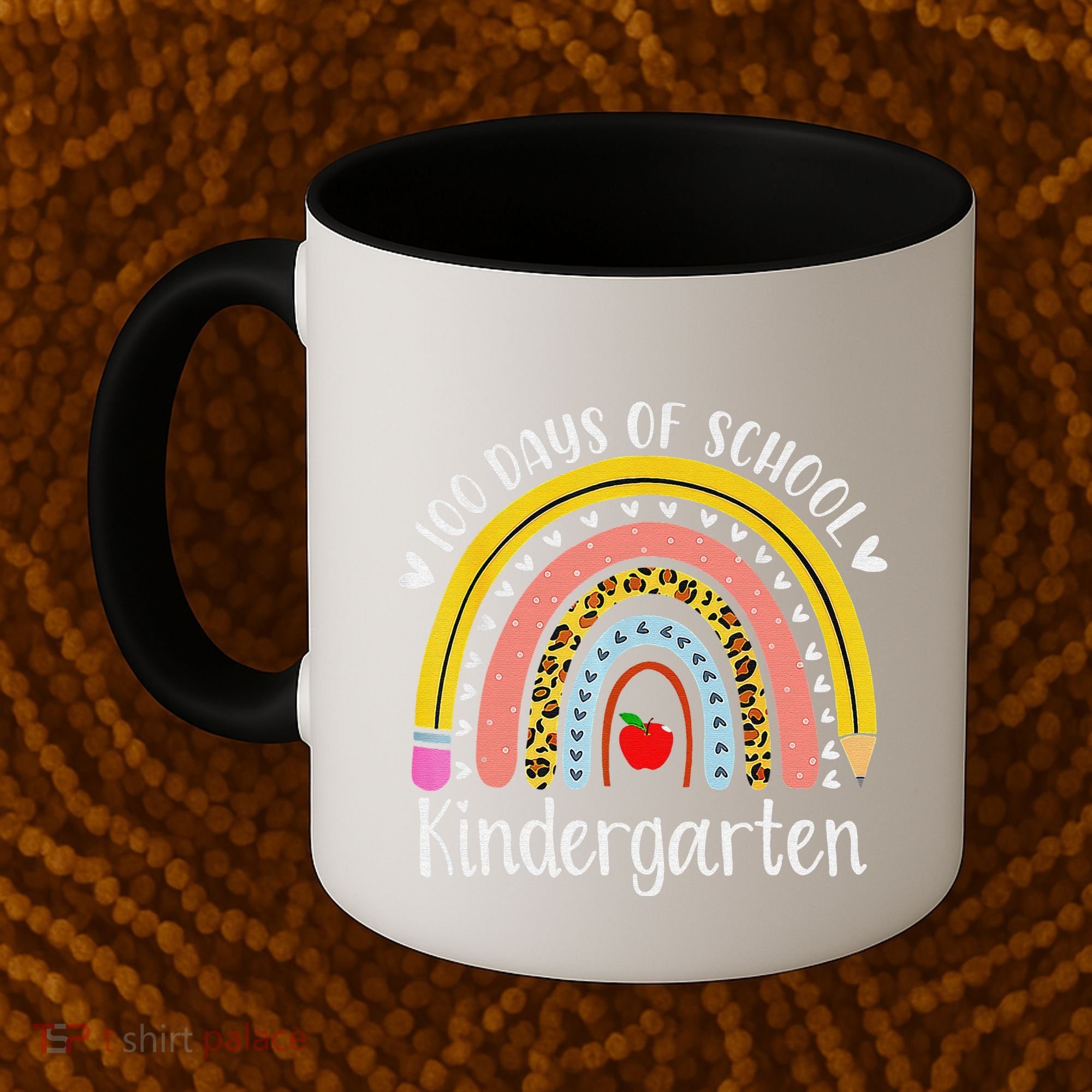 Rainbow 100 Days Of Kindergarten School Teacher Smarter Coffee Mug