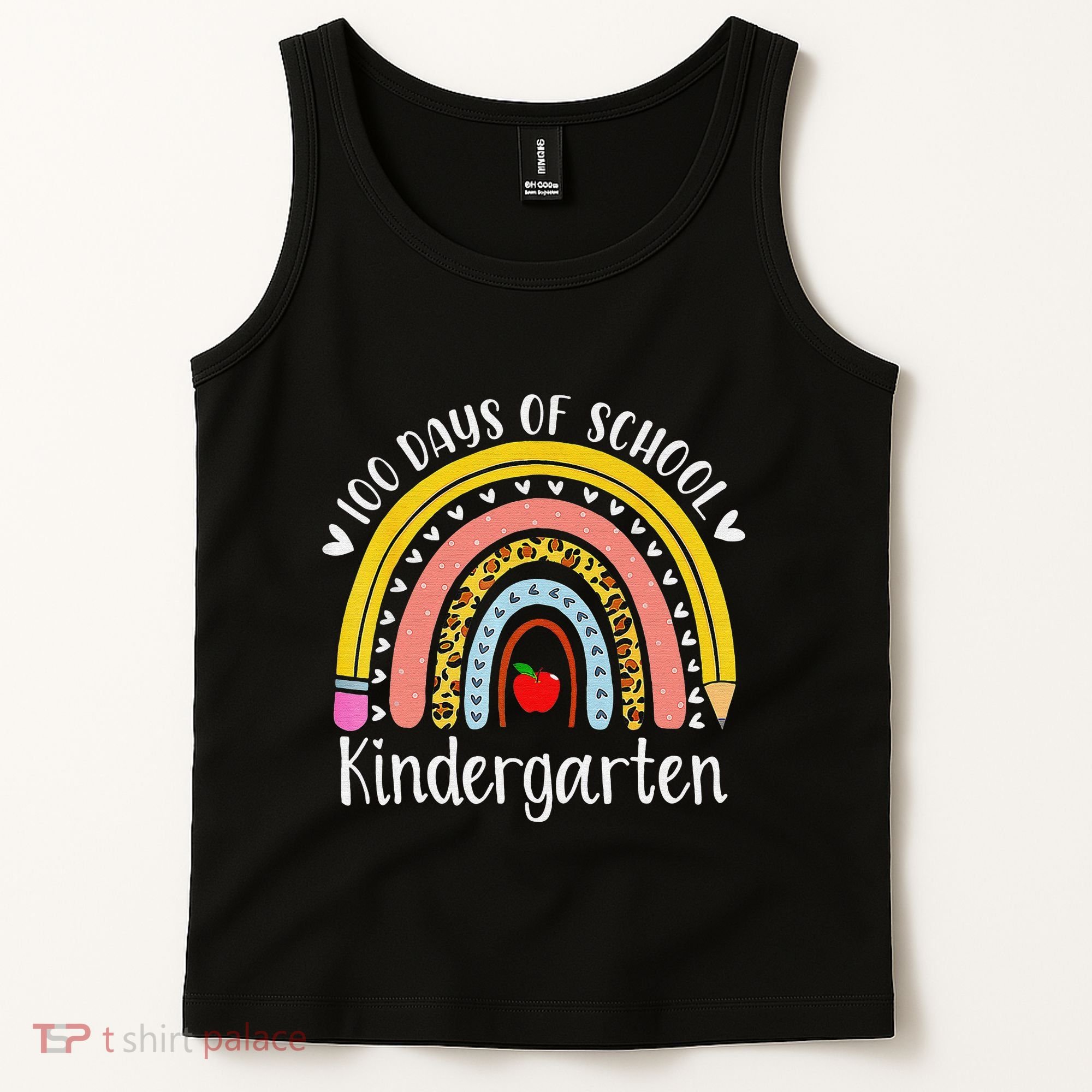 Rainbow 100 Days Of Kindergarten School Teacher Smarter Tank Top