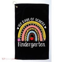 Rainbow 100 Days Of Kindergarten School Teacher Smarter Golf Towel thumb 0