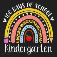 Rainbow 100 Days Of Kindergarten School Teacher Smarter Golf Towel thumb 3