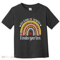 Rainbow 100 Days Of Kindergarten School Teacher Smarter Toddler T-Shirt thumb 0