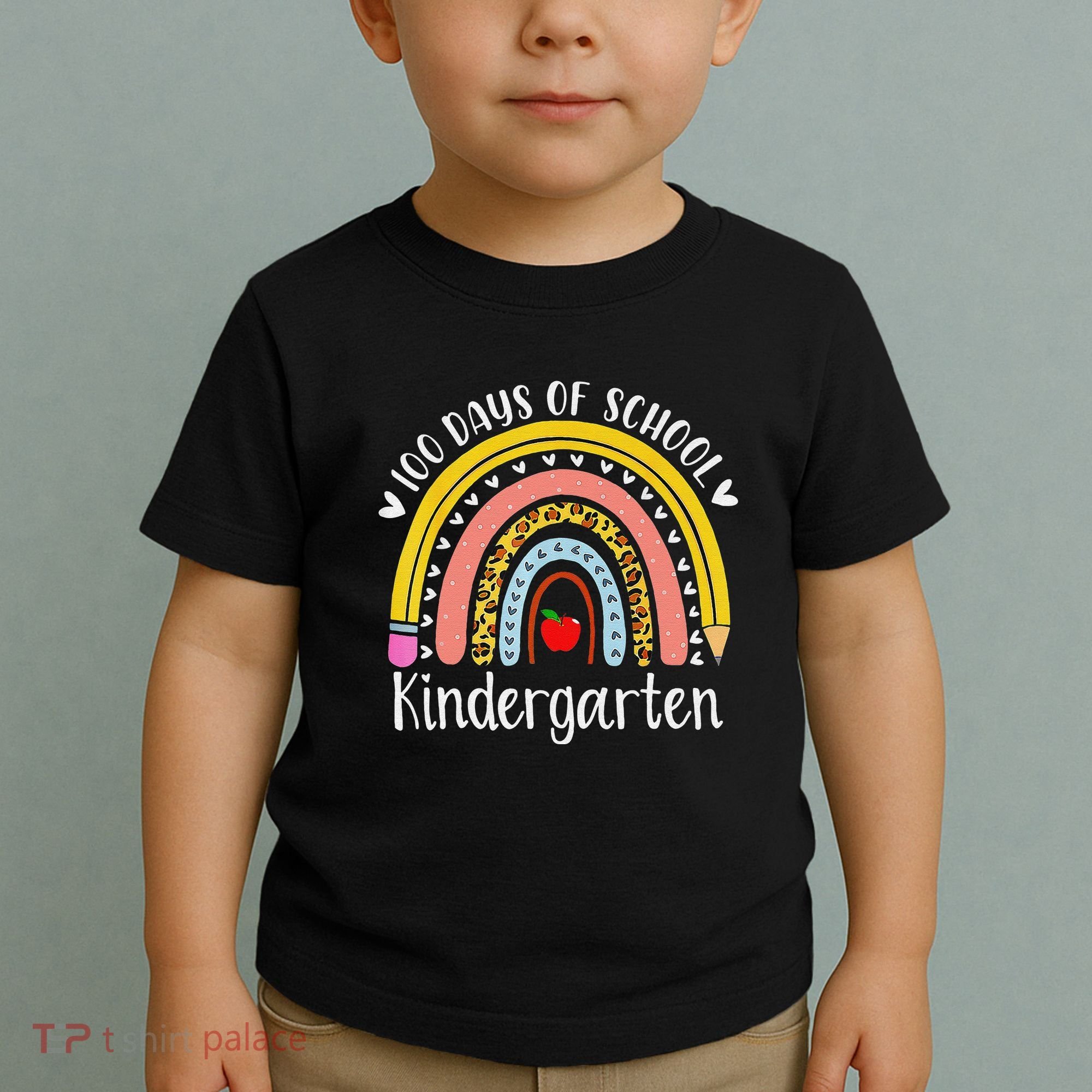 Rainbow 100 Days Of Kindergarten School Teacher Smarter Toddler T-Shirt