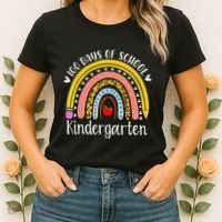 Rainbow 100 Days Of Kindergarten School Teacher Smarter Women's T-Shirt thumb 2