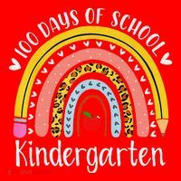 Rainbow 100 Days Of Kindergarten School Teacher Smarter Santa Hat thumb 1