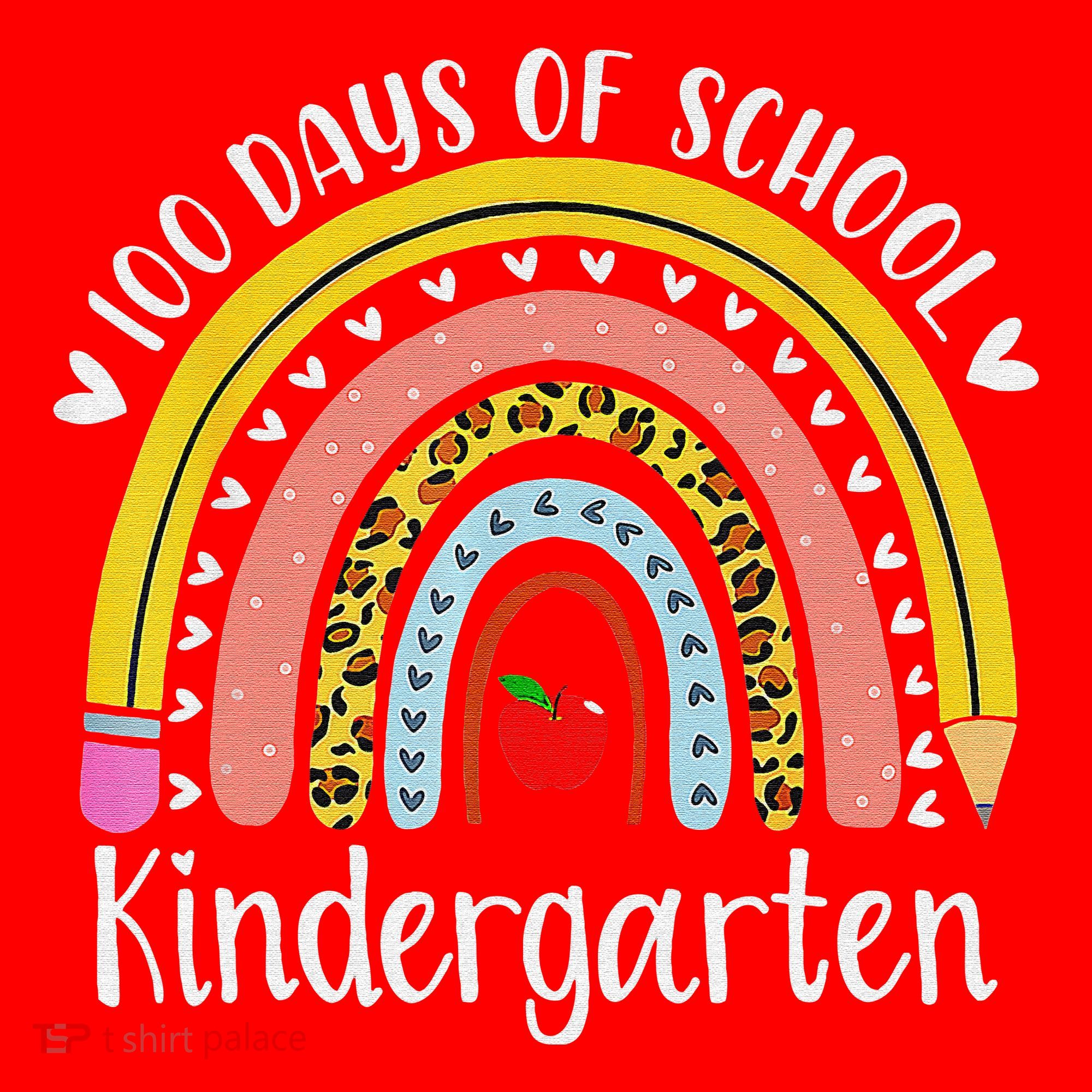 Rainbow 100 Days Of Kindergarten School Teacher Smarter Santa Hat
