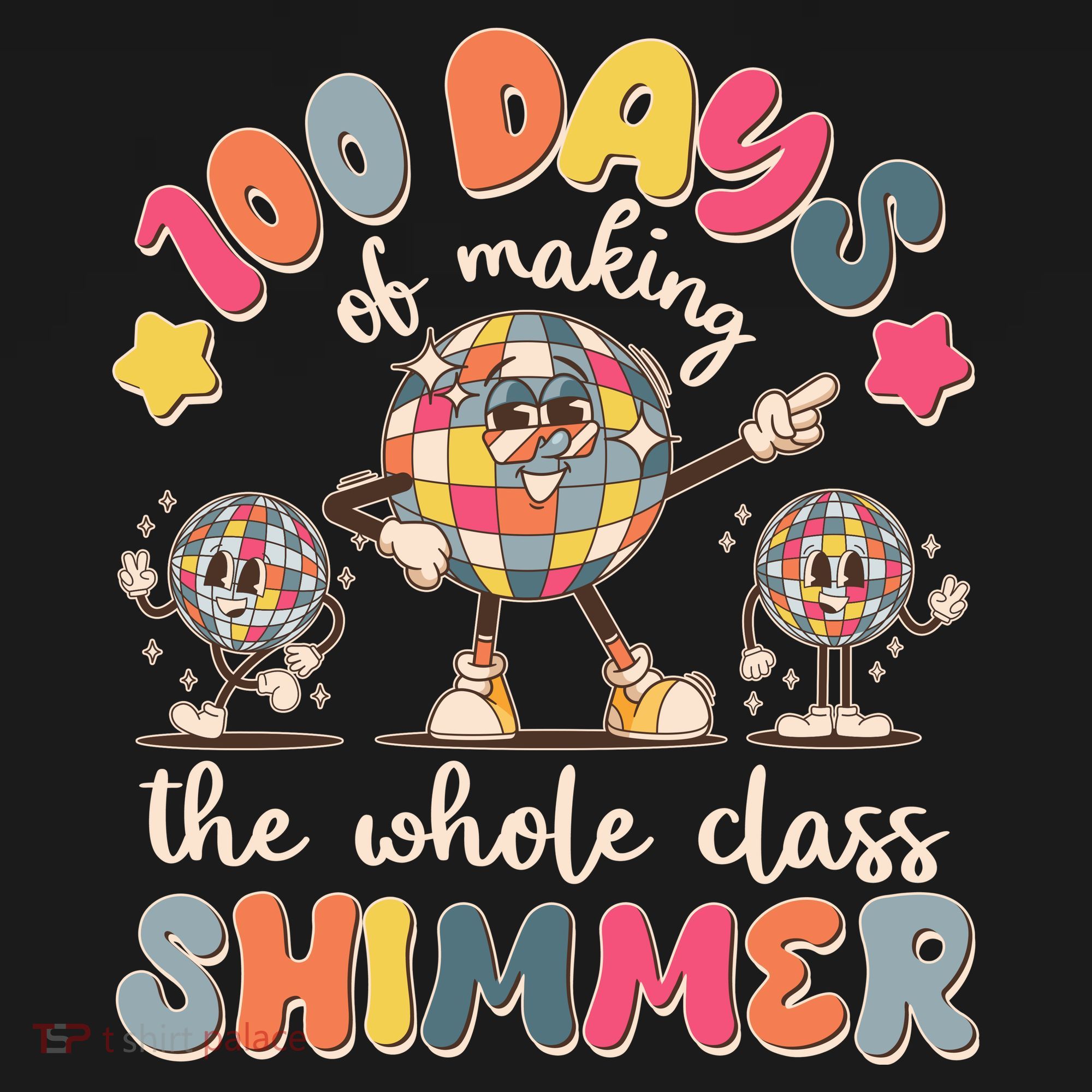 Retro 100 Days Of Making The Whole Class Shimmer Disco Ball Backpack