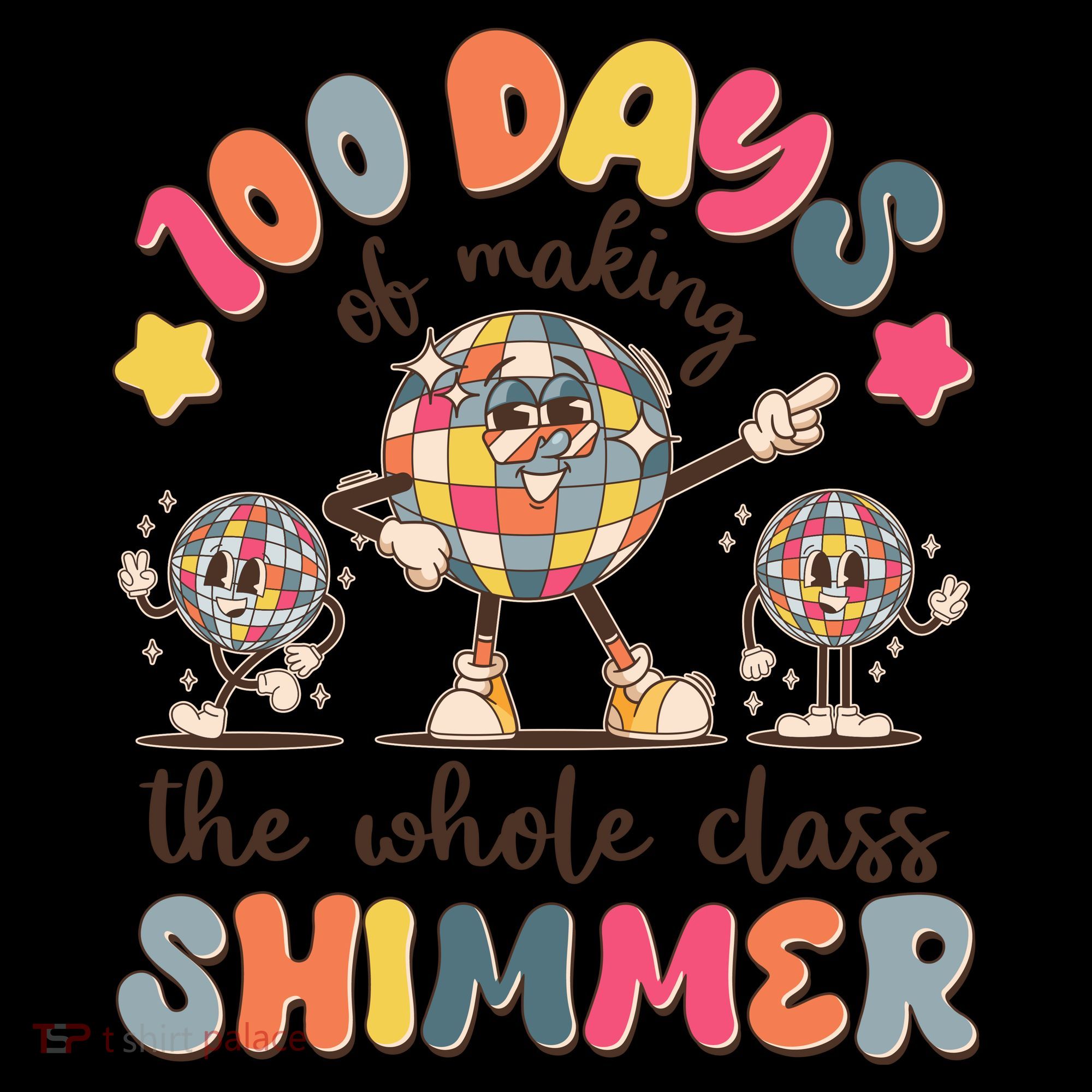 Retro 100 Days Of Making The Whole Class Shimmer Disco Ball Coffee Mug