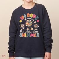 Retro 100 Days Of Making The Whole Class Shimmer Disco Ball Women's Sweatshirt thumb 0