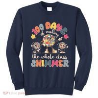 Retro 100 Days Of Making The Whole Class Shimmer Disco Ball Sweatshirt thumb 0