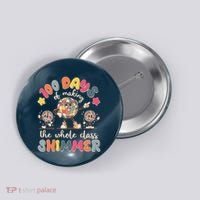 Retro 100 Days Of Making The Whole Class Shimmer Disco Ball Button thumb 0