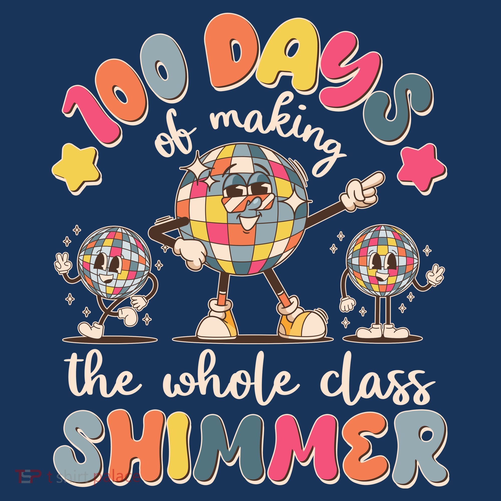 Retro 100 Days Of Making The Whole Class Shimmer Disco Ball Women's Hoodie