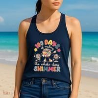 Retro 100 Days Of Making The Whole Class Shimmer Disco Ball Women's Tank Top thumb 2